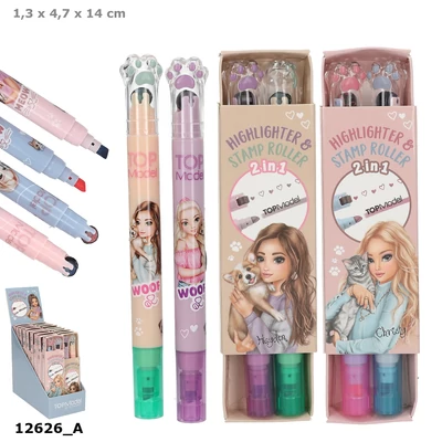 TOPModel Sorkiemelő és Pecsételő Toll, Bézs barna hajú lánnyal