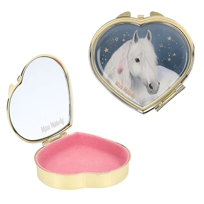 Miss Melody Fém Szívdoboz Tükörrel, Kék