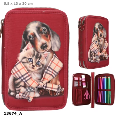 TOPModel 2 Emeletes Töltött Tolltartó FUR EVER FRIENDS