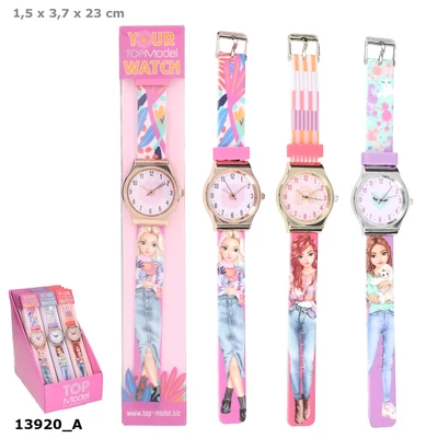 TOPModel Szilikon Karóra, Rózsaszín Szőke Lánnyal