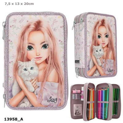 TOPModel 3 Emeletes Töltött Tolltartó BLOOMING KITTY