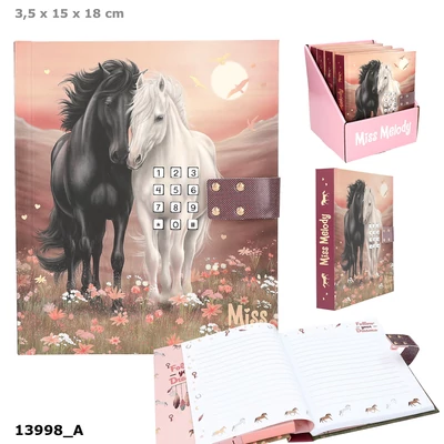 Miss Melody Titkos Napló Számkóddal és Zenével, Bordó