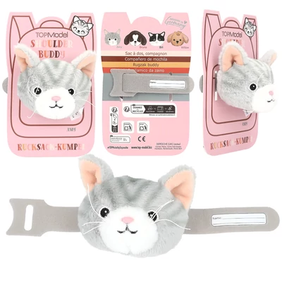 TOPModel Válltáska Plüss Dísz, Szürke Macska