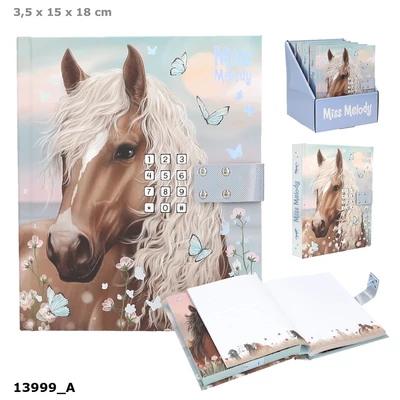 Miss Melody Számkódos Titkos Napló Zenével, világoskék 