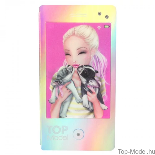 Kép 6/7 - TopModel Mobil alakú notesz 3D-s előlappal, barna sapkás lány 