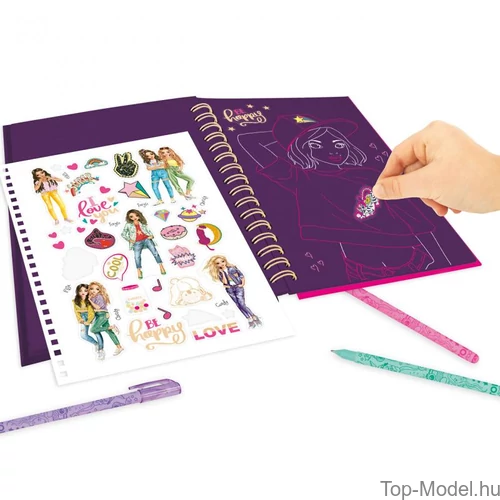 Kép 3/7 - TOPModel Neon Doodle Könyv Zseléstollszettel