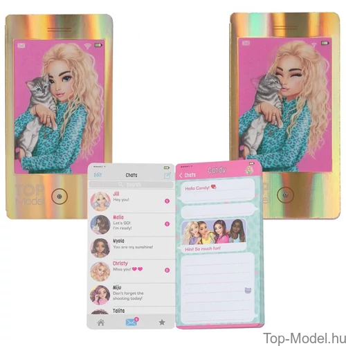 Kép 3/5 - TOPModel Mobil Alakú Notesz, rózgold-balerína