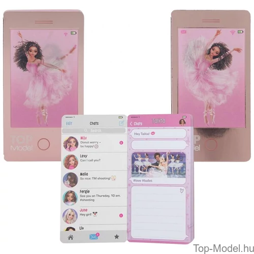 Kép 5/5 - TOPModel Mobil Alakú Notesz, rózgold-balerína