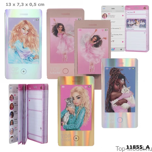 Kép 1/5 - TOPModel Mobil Alakú Notesz, rózgold-balerína