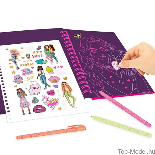 Kép 5/5 - TOPModel Neon Doodle Könyv Neon Tollszettel