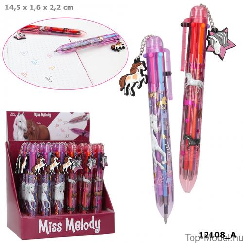 Kép 1/4 - Miss Melody 6 Színű Golyóstoll, Piros
