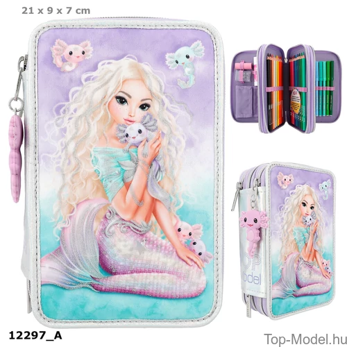 Kép 1/5 - TOPModel 3 Emeletes Töltött Tolltartó MERMAID 