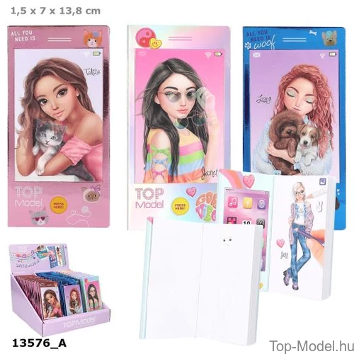 Kép 1/4 - TOPModel Zenélő Mini Ruhatervező, Kék