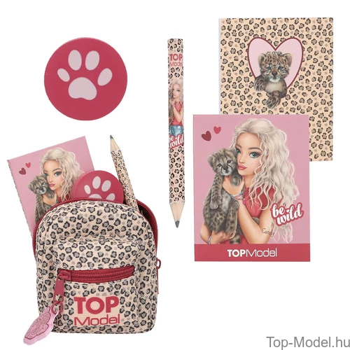 Kép 3/6 - TOPModel Mini Hátizsák Kulcstartó Írószerrel, Szívecskés