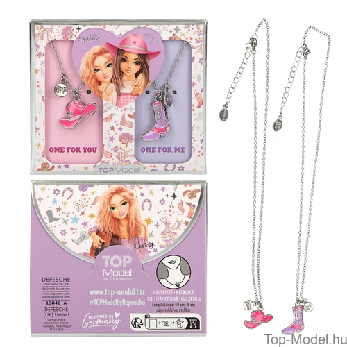 Kép 1/4 - TOPModel BFF Páros Nyaklánc, Ezüst COWGIRL