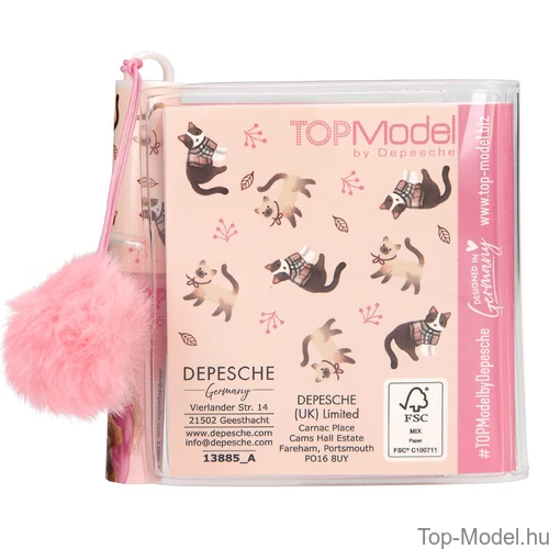 Kép 3/10 - TOPModel Mini Notesz Golyóstollal, Barnahajú lány FUR EVER FRIENDS