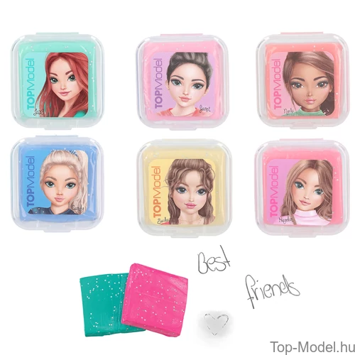 Kép 2/4 - TOPModel Gyúrható Radír Csillámmal, Világos Rózsaszín Janet