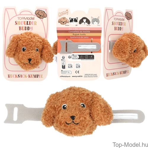 Kép 4/7 - TOPModel Válltáska Plüss Dísz, Szürke Macska