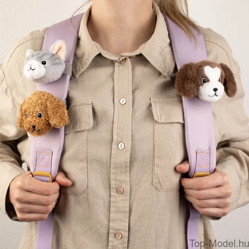 Kép 6/7 - TOPModel Válltáska Plüss Dísz, Szürke Macska