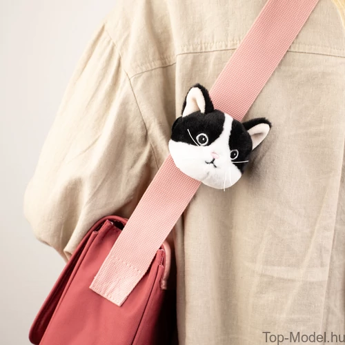 Kép 7/7 - TOPModel Válltáska Plüss Dísz, Szürke Macska