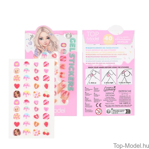 Kép 1/6 - TOPModel Körömmatrica, Világosrózsaszín CANDY GLAM