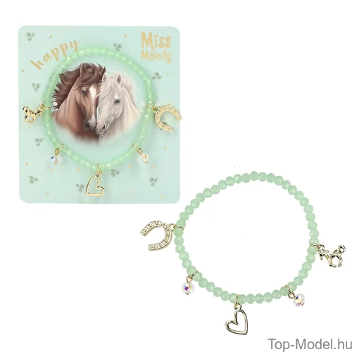 Kép 1/5 - Miss Melody Gyöngyös Karkötő, Zöld