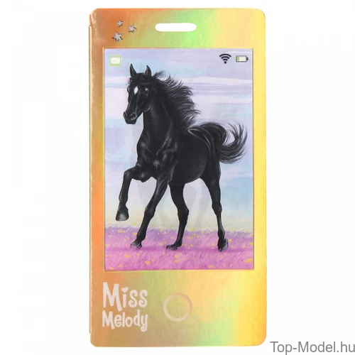 Kép 2/5 - Miss Melody Mobilnotesz 3D-s előlappal, feketeló