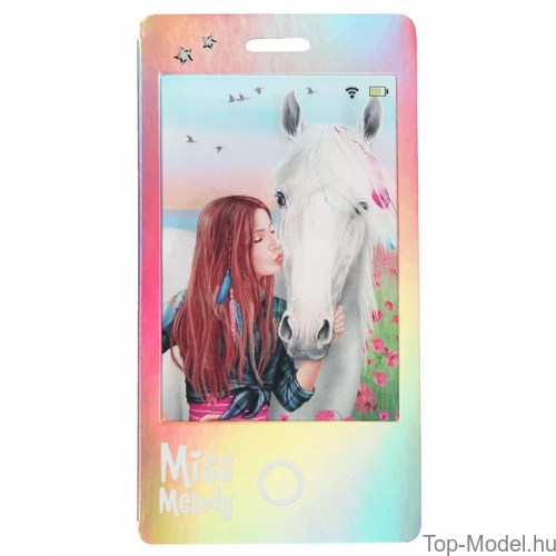 Kép 3/5 - Miss Melody Mobilnotesz 3D-s előlappal, feketeló