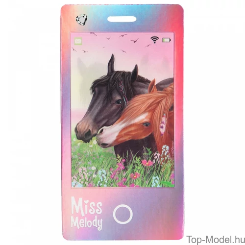 Kép 4/5 - Miss Melody Mobilnotesz 3D-s előlappal, feketeló
