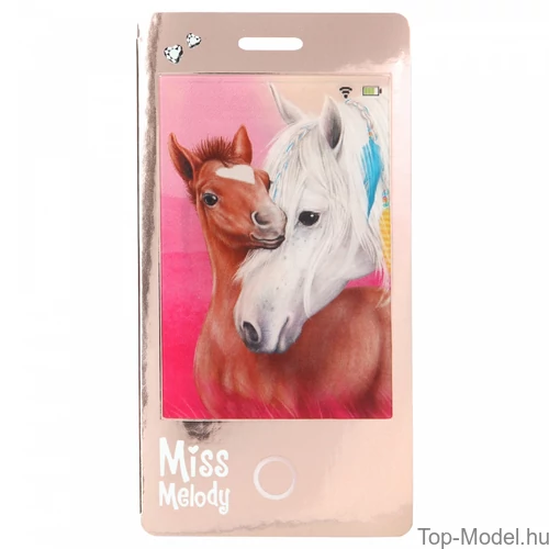 Kép 5/5 - Miss Melody Mobilnotesz 3D-s előlappal, feketeló