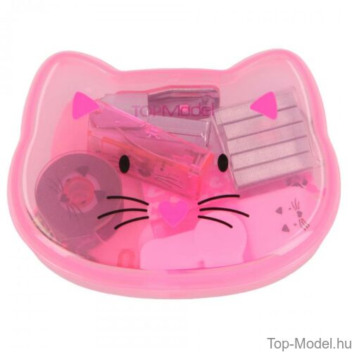 Kép 2/9 - TOPModel mini írószer doboz CAT, sötét rózsaszín