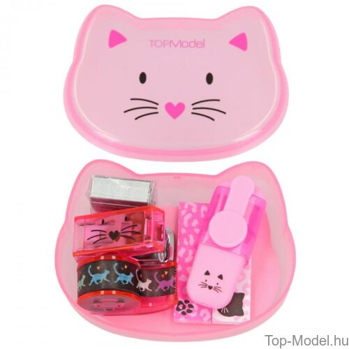 Kép 5/9 - TOPModel mini írószer doboz CAT, sötét rózsaszín