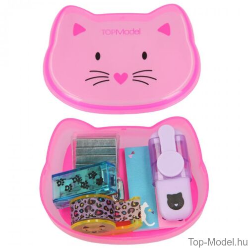 Kép 6/9 - TOPModel mini írószer doboz CAT, sötét rózsaszín