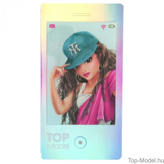 TopModel Mobil alakú notesz 3D-s előlappal, barna sapkás lány 