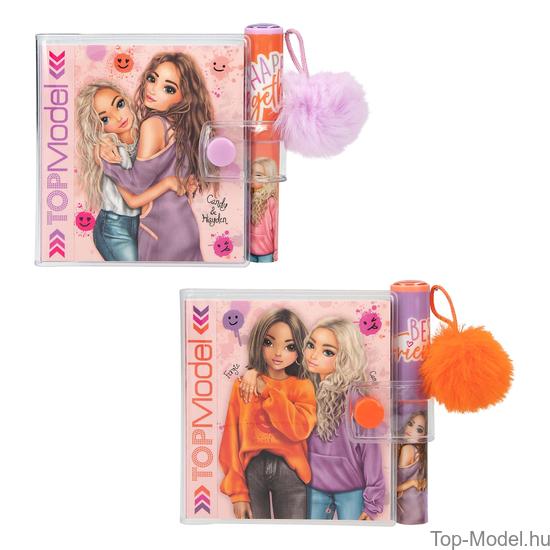 TOPModel Mini Notesz Tollal, narancs pomponnal HAPPY TOGETHER