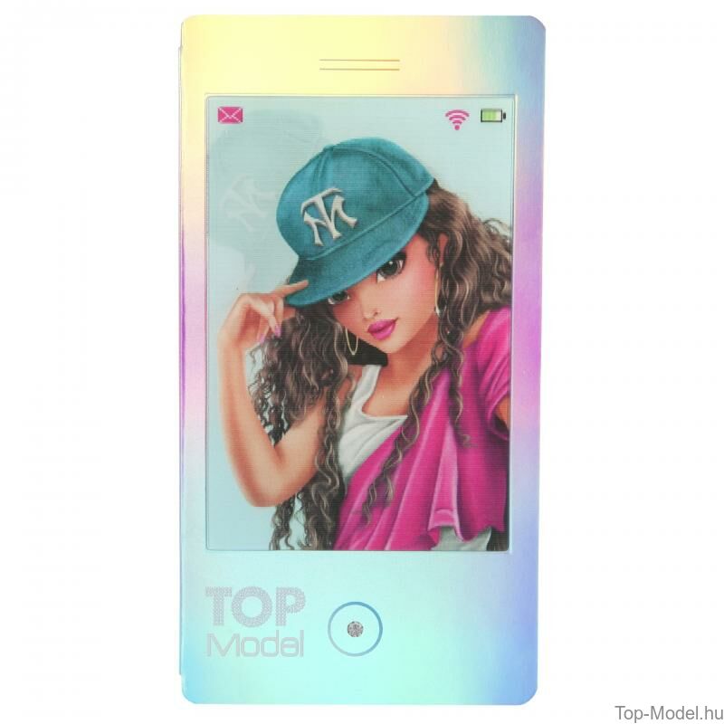 TopModel Mobil alakú notesz 3D-s előlappal, szőke kutyás lány