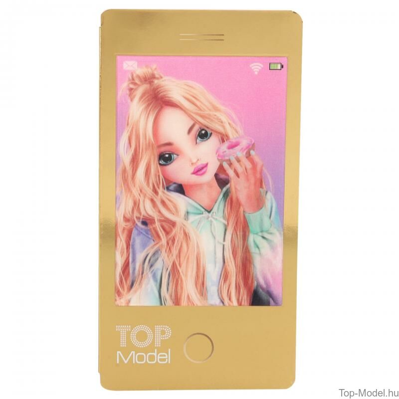 TopModel Mobil alakú notesz 3D-s előlappal, barna bögrés lány