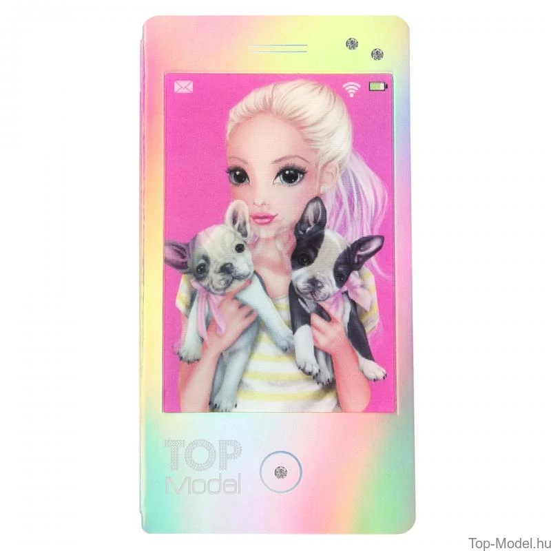 TopModel Mobil alakú notesz 3D-s előlappal, barna sapkás lány 