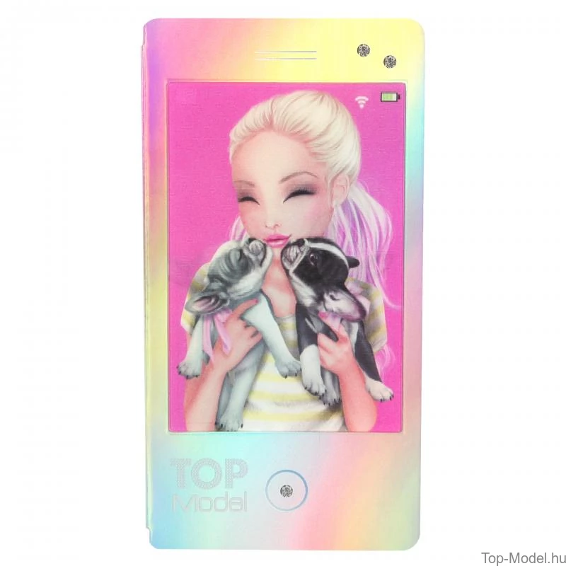 TopModel Mobil alakú notesz 3D-s előlappal, barna sapkás lány 