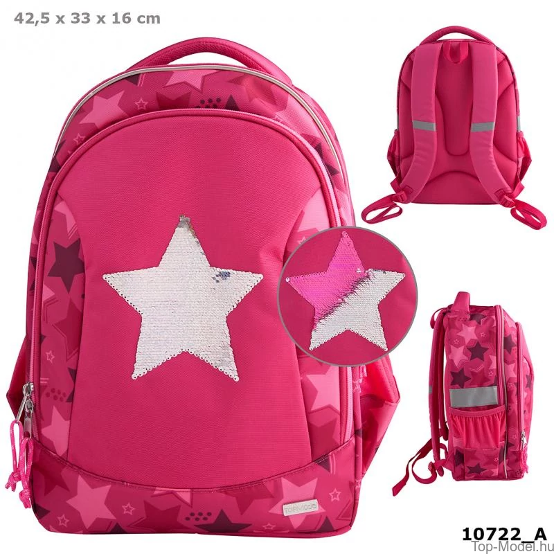 TOPModel iskolatáska pink star