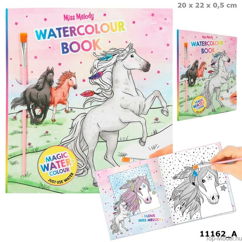 Miss Melody vízfesték színező könyv