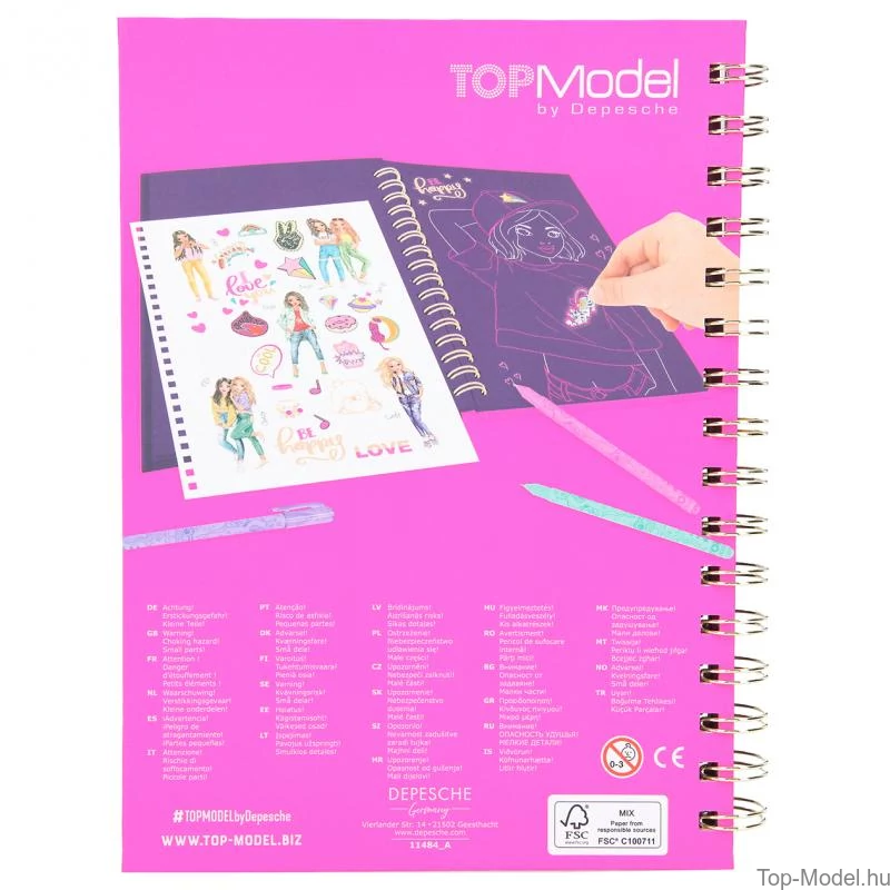 TOPModel Neon Doodle Könyv Zseléstollszettel