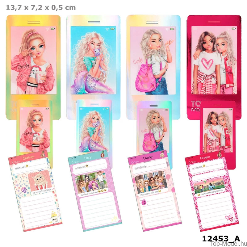 TOPModel Mobiltelefon Alakú Notesz, arany