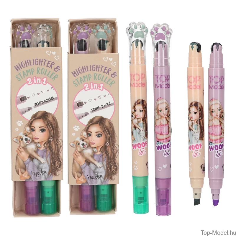TOPModel Sorkiemelő és Pecsételő Toll, Rózsaszín szőke hajú lánnyal