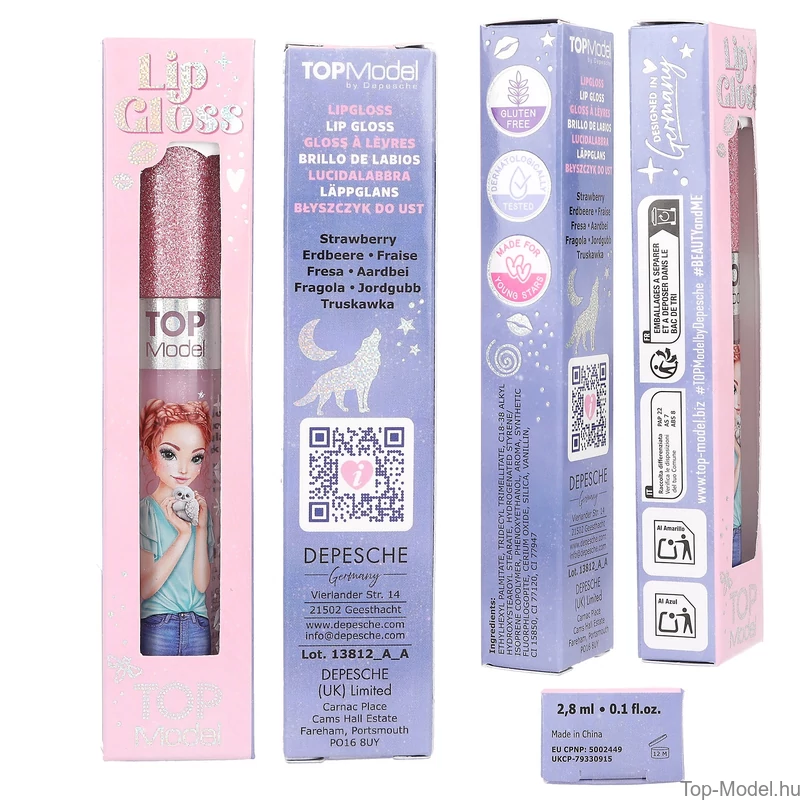 TOPModel Szájfény Csillámos Kupakkal, Lila Dobozos BEAUTY and ME