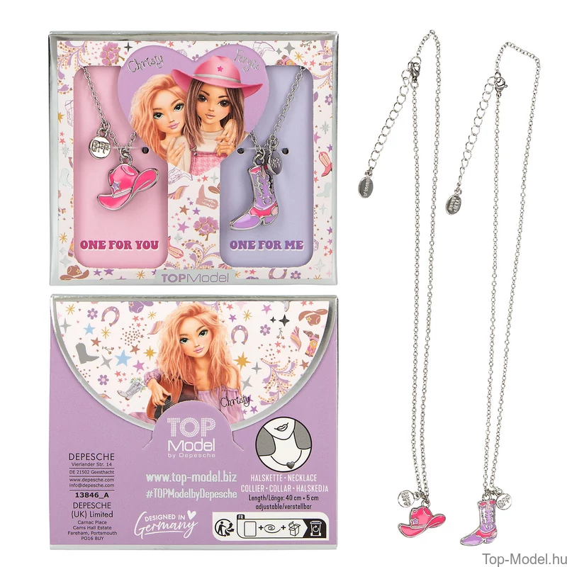 TOPModel BFF Páros Nyaklánc, Ezüst COWGIRL