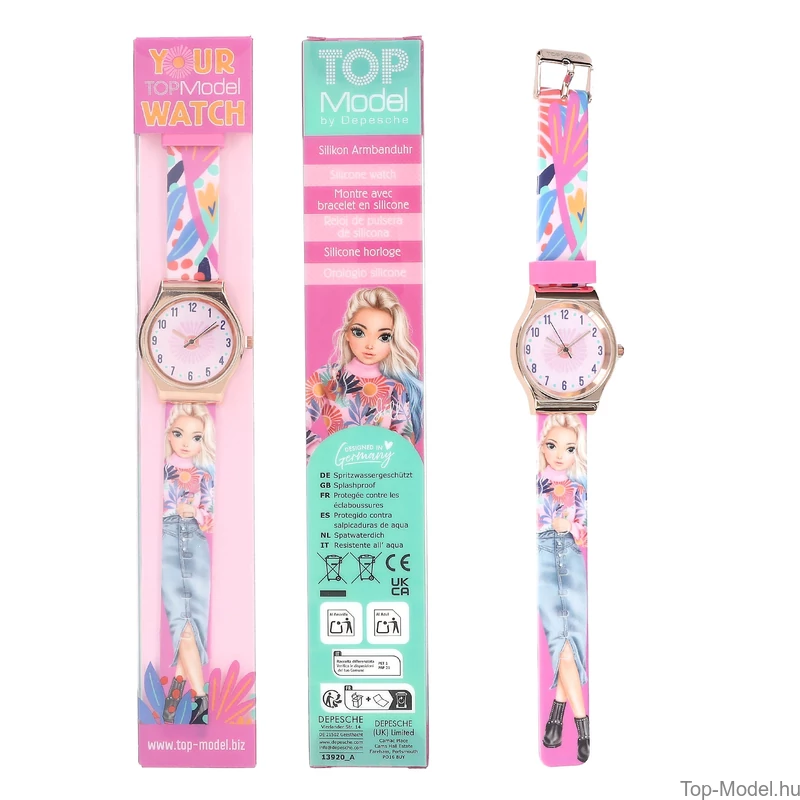 TOPModel Szilikon Karóra, Lila Barna Lánnyal, Kutyával