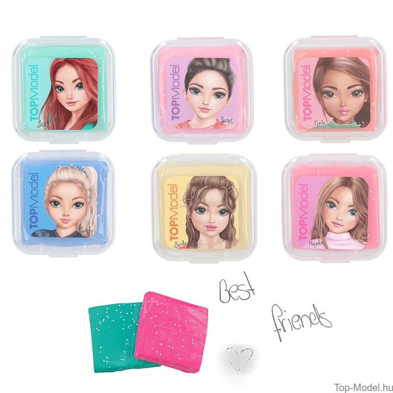 TOPModel Gyúrható Radír Csillámmal, Világos Rózsaszín Janet