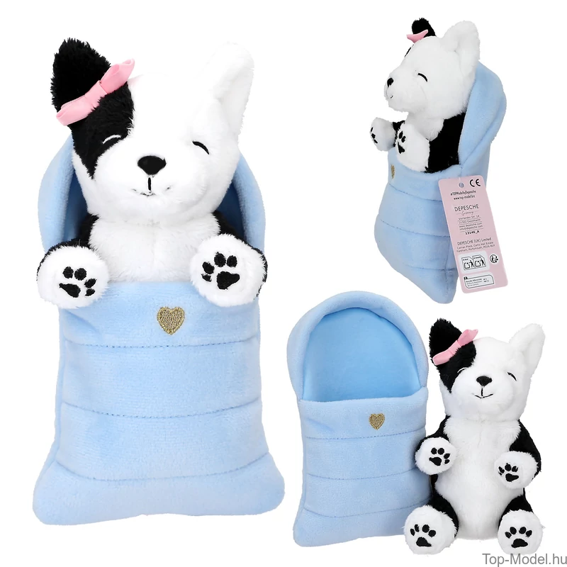 TOPModel Plüss kutyák és macskák hálózsákban, Rózsaszín Zsák, Barna-bézs Cica