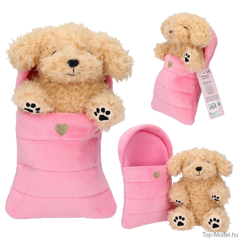 TOPModel Plüss kutyák és macskák hálózsákban, Rózsaszín Zsák, Barna-bézs Cica